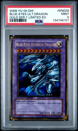 Blue Eyes Ultimate Dragon GLD1-EN028 Gold Rare Yugioh PSA 9 *157 - Image 1