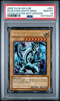 Blue Eyes White Dragon LOB-001 Ultra Rare Unlimited Yugioh PSA 10 *225 - Image 1