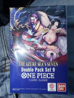One Piece TCG: Double Pack Set 9 The Azure Sea's Seven - FACTORY SEALED! IN HAND - Image 1