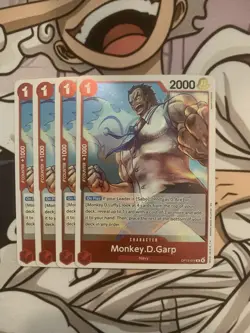 4x Monkey D. Garp Playset OP13-016 x4 Carrying On His Will One Piece TCG NM - Image 1