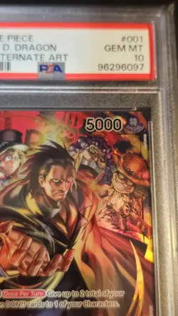 Bandai One Piece CCG Monkey D. Dragon OP07-001 Foil Alt Art PSA 10 - Image 5