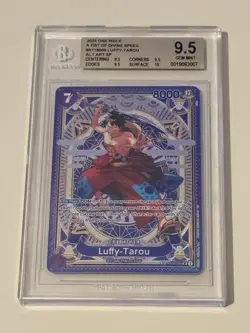 2025 ONE PIECE DIVINE SPEED OP11 SP ALT ART #ST18-005 LUFFY TAROU BGS 9.5 - Image 1