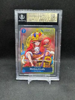 BGS 10 PRISTINE Monkey D. Luffy King One Piece Foil Convention Promo P-043 - Image 1