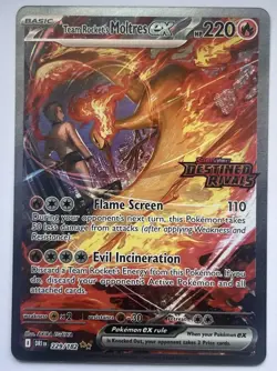 Pokemon TCG Team Rockets Moltres EX Destined Rivals Card 229/182 SIR Stamped - Image 1