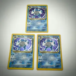 Set of 3 - Poliwrath Base Set 2 Holo Rare Pokemon TCG Card 15/130 - Image 1