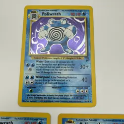 Set of 3 - Poliwrath Base Set 2 Holo Rare Pokemon TCG Card 15/130 - Image 2