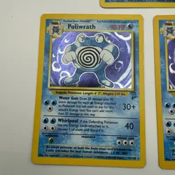 Set of 3 - Poliwrath Base Set 2 Holo Rare Pokemon TCG Card 15/130 - Image 3