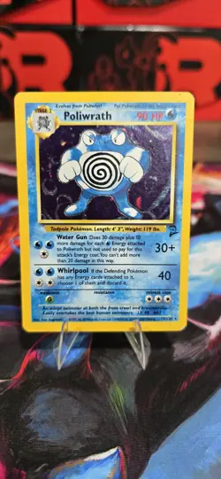 Poliwrath Base Set 2 Holo Rare Pokemon TCG Card 15/130 MP - Image 1
