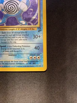 Poliwrath Base Set 2 Holo Rare Pokemon TCG Card 15/130 HP Poor Condition - Image 3