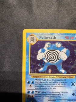 Poliwrath Base Set 2 Holo Rare Pokemon TCG Card 15/130 HP Poor Condition - Image 4