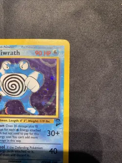 Poliwrath Base Set 2 Holo Rare Pokemon TCG Card 15/130 HP Poor Condition - Image 5