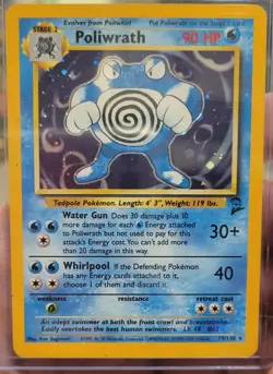 Poliwrath Base Set 2 Holo Rare Pokemon TCG Card 15/130 Unlimited Edition NM - Image 1