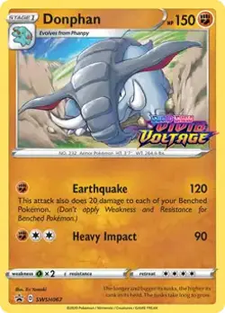 Donphan - SWSH067 - Pokemon Sword & Shield Promo PreRelease Holo Rare Card NM - Image 1