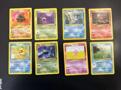 Vintage Pokemon Fossil Card Lot Common Uncommon No Duplicates 8 cards TCG - Image 1