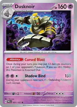 Dusknoir (Master Ball Pattern) 037/131 SV Prismatic Evolutions Pokemon Card TCG - Image 1