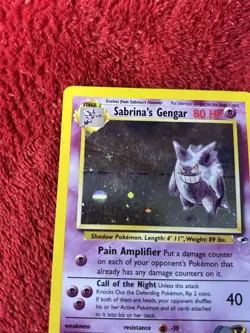 Sabrina's Gengar 014/132 Gym Heroes Holo Wotc Pokemon Card played - Image 2