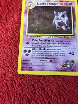 Sabrina's Gengar 014/132 Gym Heroes Holo Wotc Pokemon Card played - Image 4