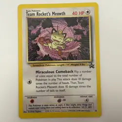 *LP" WOTC Black Star Promotional Pokemon Card: Team Rocket's Meowth #18 - Image 1