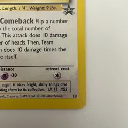 *LP" WOTC Black Star Promotional Pokemon Card: Team Rocket's Meowth #18 - Image 5