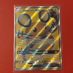 Pokemon TCG Dedenne GX Full Art Ultra Rare Holo Card 195/214 Unbroken Bonds - Image 1