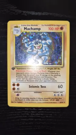 Machamp Holo Rare 1st Edition Shadowed Edition Pokemon Card LP+ WOTC Vintage TCG - Image 1