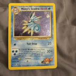 Pokemon TCG 2000 Misty's Seadra Gym Heroes Holo Card 9/132 Unlimited Rare - Image 1