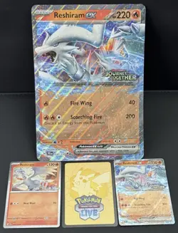 Journey Together Stamped Reshiram ex Jumbo card + Stellar Crown stamp Pokemon - Image 1