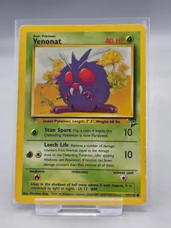 Venonat 97/130 NM Base Set 2 Pokemon Card TCG WOTC Vintage - Image 1