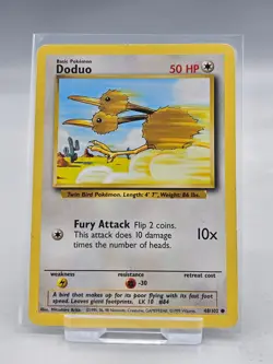 Pokemon TCG Doduo Original Base Set 48/102 Common card 1999 WOTC - Image 1