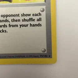 LP (Shadowless) Pokemon LASS Card BASE Set 75/102 Non-Holo Rare Trainer WOTC - Image 3