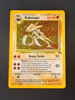 Pokemon TCG Kabutops (9) 09/62 Fossil Holo Rare card Unlimited Holofoil MP - Image 3