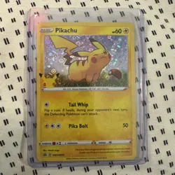 Pokemon TCG Pikachu SWSH039 Sword & Shield Holo Black Star Promo Card - Image 1