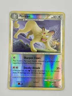 🇨🇦 NM Persian 27/123 2010 HeartGold SoulSilver Pokemon Card Reverse Holo Rare - Image 1
