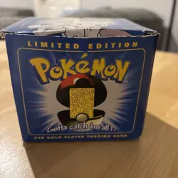 Pokemon Burger King 23k Gold Plated Trading Card Mewtwo Sealed In Blue Box, New - Image 1