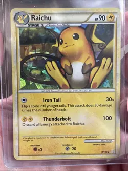 Pokemon TCG Raichu: 10/123 Cracked Ice Holo Rare Card LP - Image 3