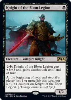 1x Knight of the Ebon Legion - Foil NM-Mint, English Core Set 2020 MTG Magic - Image 1
