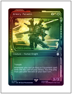 1x Armory Paladin, Showcase Art - Foil, Magic MTG NM - Image 1