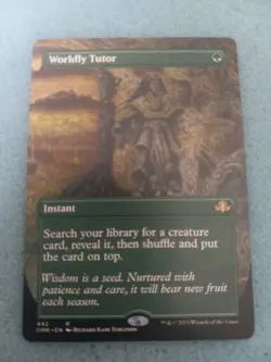 Worldly Tutor (Borderless) Dominaria Remastered NM MTG - Image 1