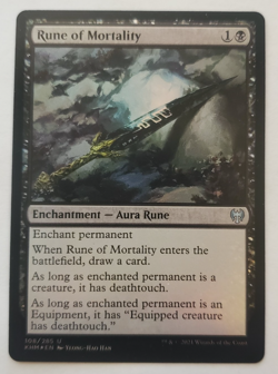 1x Rune of Mortality FOIL Kaldheim MTG Magic the Gathering NM - Image 1