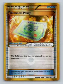Pokemon XY - Primal Clash #164/160 Weakness Policy (164 Secret Rare) - Image 1