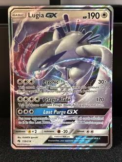 Pokemon TCG Lugia GX Holo Ultra Rare Card Sun & Moon Lost Thunder 159/214 - Image 1