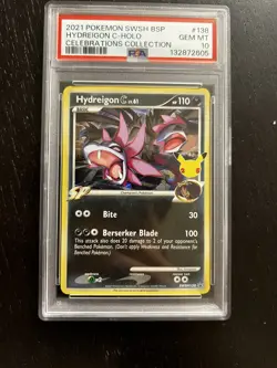 2021 Pokemon Celebrations Hydreigon C SWSH138 PSA 10 GEM MINT Promo - Image 1