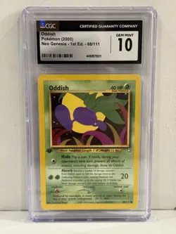 2000 Pokemon Neo Genesis #68 Oddish CGC 10 Gem Mint - Image 1