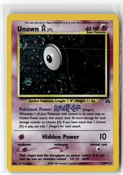 Unown [A] ⭐ 14/75 Holo Rare Neo Discovery 2001 Pokemon NM - Image 1