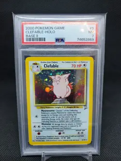 2000 Clefable 5/130 Holo Base Set 2 Rare PSA 7 Pokemon TCG - Image 1