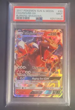 Pokemon Charizard GX Sun and Moon Burning Shadows PSA 9 20/147 Fresh Grade - Image 1