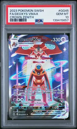 2023 Pokemon Sword And Shield Crown Zenith Deoxys VMAX #GG45 PSA 10 - Image 1