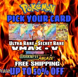 2022 Pokemon TCG Darkness Ablaze Complete Your Set/Pick Card V, VMAX M/NM - Image 1