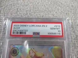 Disney Lorcana Alice Growing Girl Enchanted PSA 10 213/204 Gem Mint - Image 2