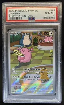 2024 Pokemon SV Twilight Masquerade Chansey #187/167 PSA 10 - Image 1